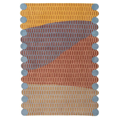 Scalloped Sunset Rug – Hand-Tufted 8x10 Area Rug with Sunset-Inspired Color Palette for Bedroom, Living Room, or Office