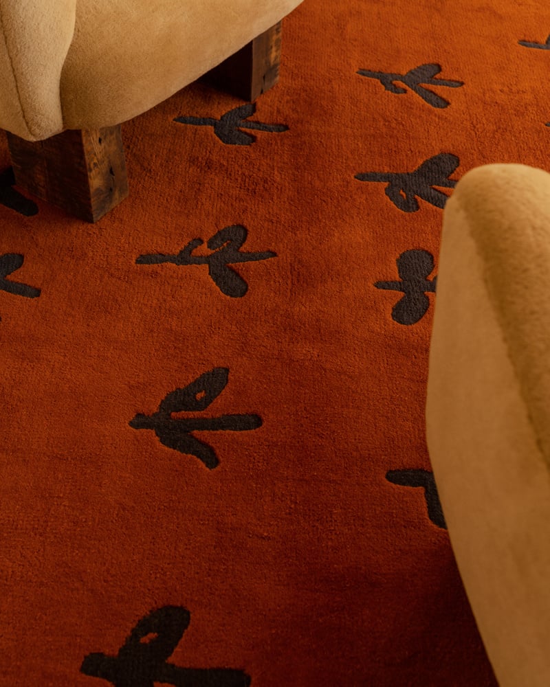 Big buds Hand Tufted Floral Nordic Wool Rug- Modern Rust Rug for Office, Kids Room, Living Room, Entryway, Hall and Kitchen- 8x10, 9x12 Rug