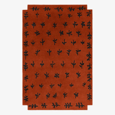Big buds Hand Tufted Floral Nordic Wool Rug- Modern Rust Rug for Office, Kids Room, Living Room, Entryway, Hall and Kitchen- 8x10, 9x12 Rug