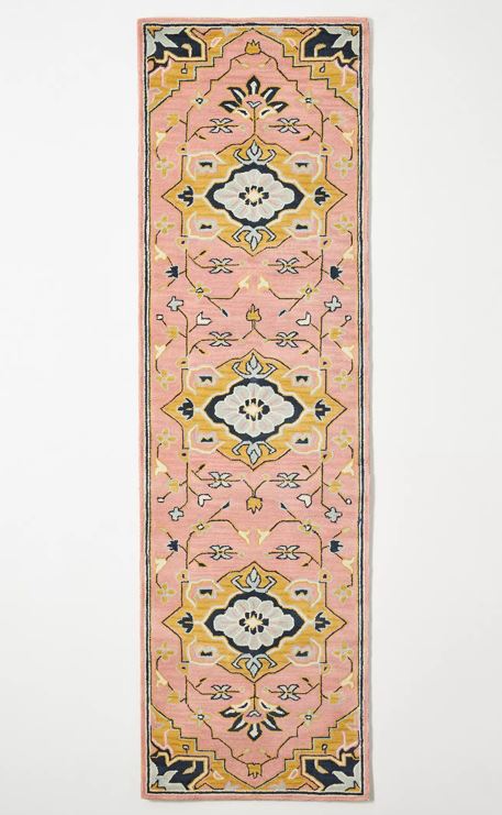 Hand-Tufted Persian-inspired Pink Floral Wool Rug