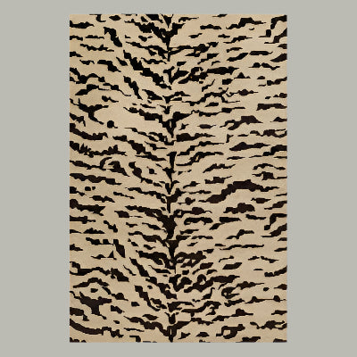 Hand-Tufted Tigris Beige Brown Animal Print Wool Rug - Custom Sizes for Living Room and Outdoor Use | 8x10, 8x11, 9x10, 9x12 Rugs