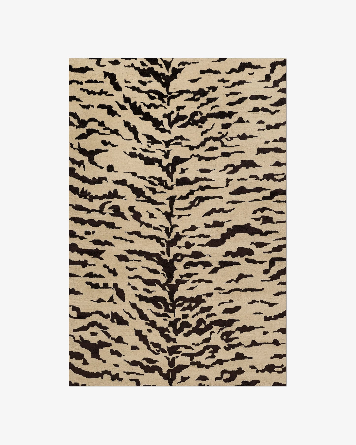 Hand-Tufted Tigris Beige Brown Animal Print Wool Rug - Custom Sizes for Living Room and Outdoor Use | 8x10, 8x11, 9x10, 9x12 Rugs