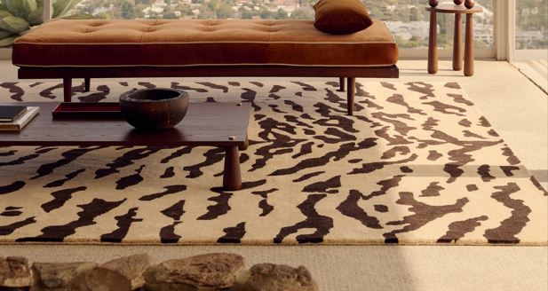 Hand-Tufted Tigris Beige Brown Animal Print Wool Rug - Custom Sizes for Living Room and Outdoor Use | 8x10, 8x11, 9x10, 9x12 Rugs