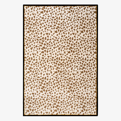 Golden Dapple Hand-Tufted Rug - Modern Abstract Spotted Animal Print 8x10 Area Rug