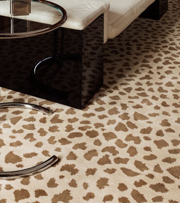 Golden Dapple Hand-Tufted Rug - Modern Abstract Spotted Animal Print 8x10 Area Rug