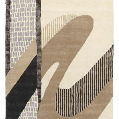 Sand Dune Flow - 9x12 Geometric Area Rug with Earthy Tones & Organic Patterns | Perfect for Outdoor Spaces