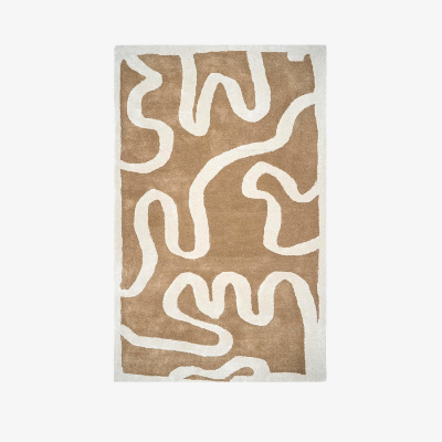 Meandering Lines Hand-Tufted Rug - Modern Abstract Geometric 9x12 Area Rug for Bedroom, Office, and Outdoor Spaces