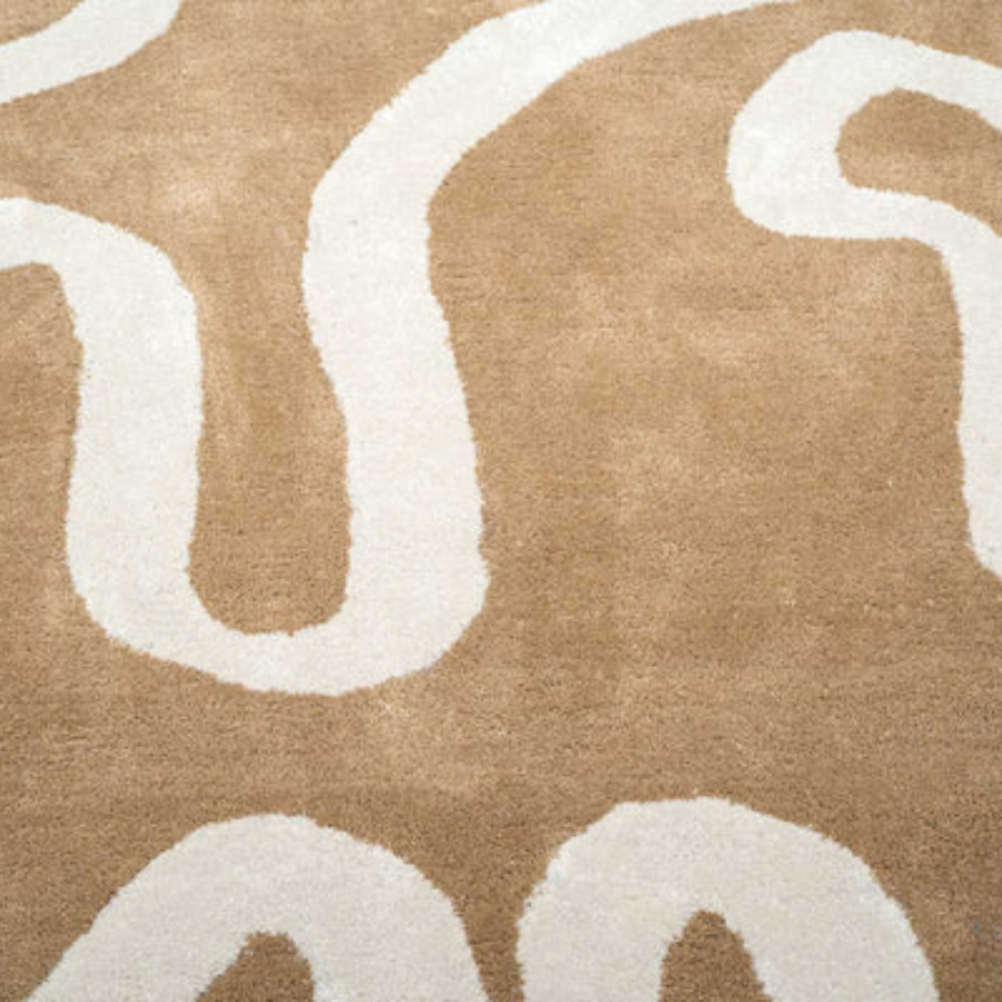 Meandering Lines Hand-Tufted Rug - Modern Abstract Geometric 9x12 Area Rug for Bedroom, Office, and Outdoor Spaces