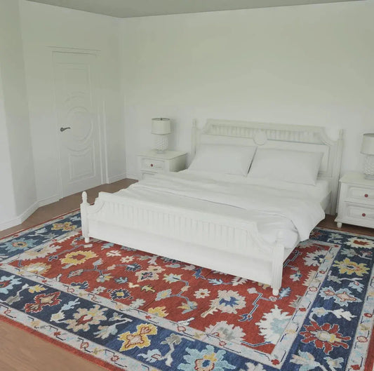 Crimson Blossom Oushak - Handmade 9x12 Area Rug | Vibrant Red Base with Floral & Botanical Patterns | Bold, Vibrant, Hand-Knotted Rug Carpitzi