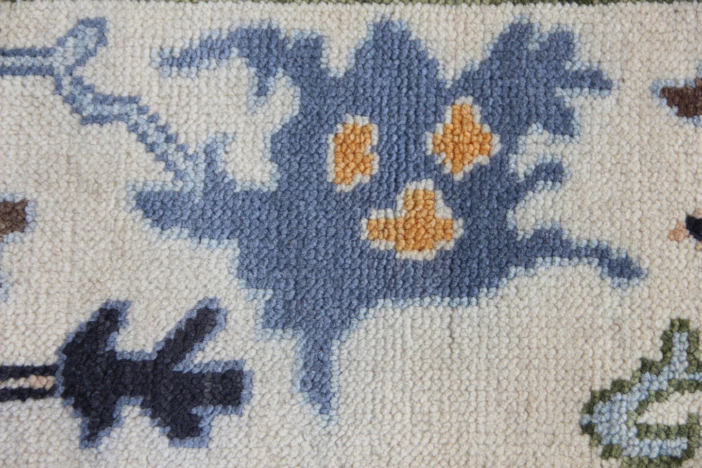 Blue Indo Oushak Rug – Hand-Knotted Antique-Style Wool Area Rug (Multiple Sizes)