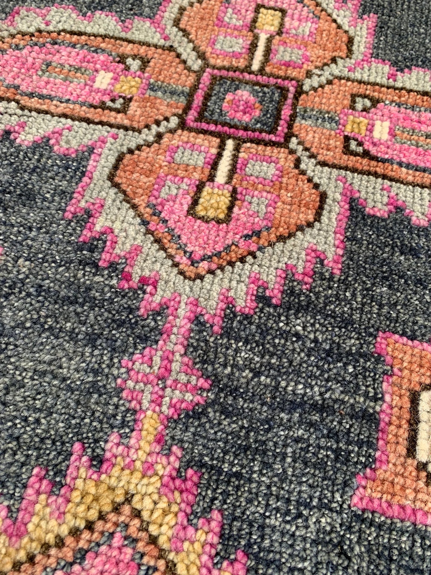 Hand-Knotted Navy Blue Turkish Oushak Rug – Large Wool Oriental Area Rug for Living Room or Bedroom