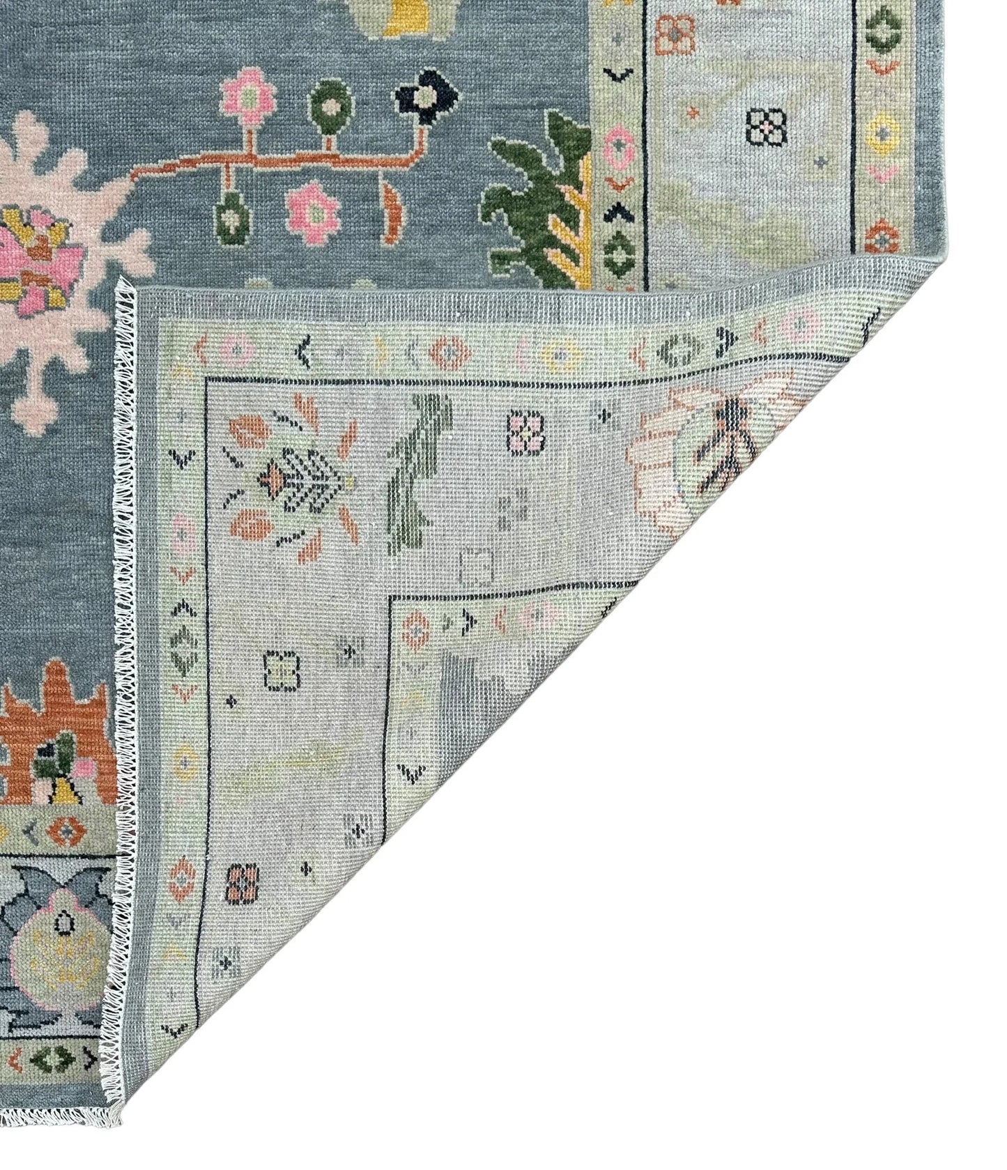 Grey Turkish Oushak Hand-Knotted Rug – Antique-Style Handmade Wool Area Rug