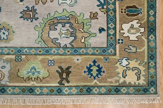 Coffee Brown Oushak Rug – Hand-Knotted Wool Design - Carpitzi