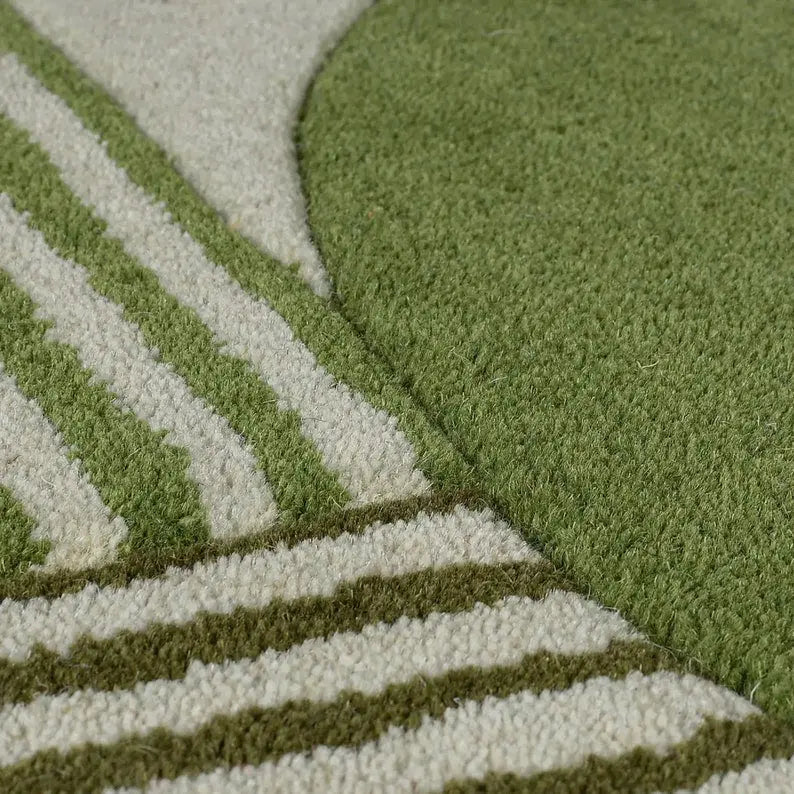 Verdant Geometry - Bold & Vibrant Green Geometric 8x10 Area Rug | Modern Rug for Bedroom, Living Room, or Office Carpitzi