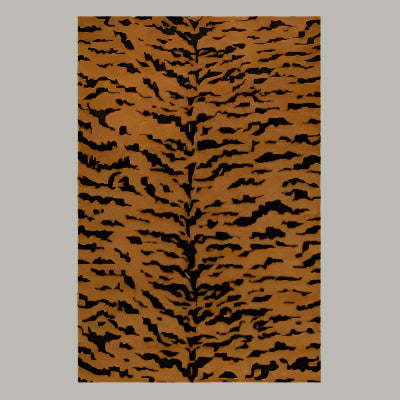 Hand-Tufted Gold - Black Animal Print Wool Rug - Custom Sizes for Living Room and Outdoor Use | 8x10, 8x11, 9x10, 9x12 Rugs