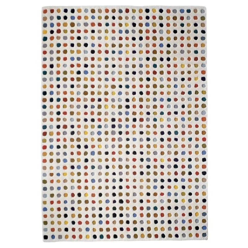 Hand-Tufted Colorful Polka Dots Wool Rug | Modern Handmade Area Rugs