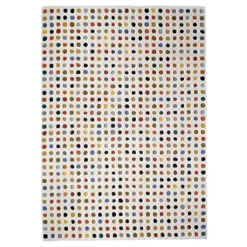 Polka Dots Tufted Rug – Modern Handmade Wool Area Rug - Carpitzi