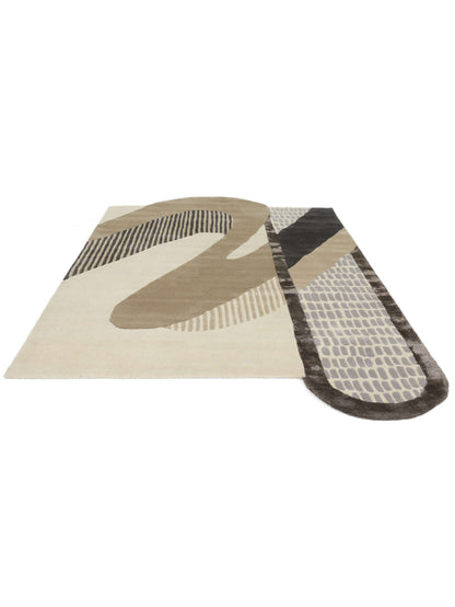 Sand Dune Flow - 9x12 Geometric Area Rug with Earthy Tones & Organic Patterns | Perfect for Outdoor Spaces