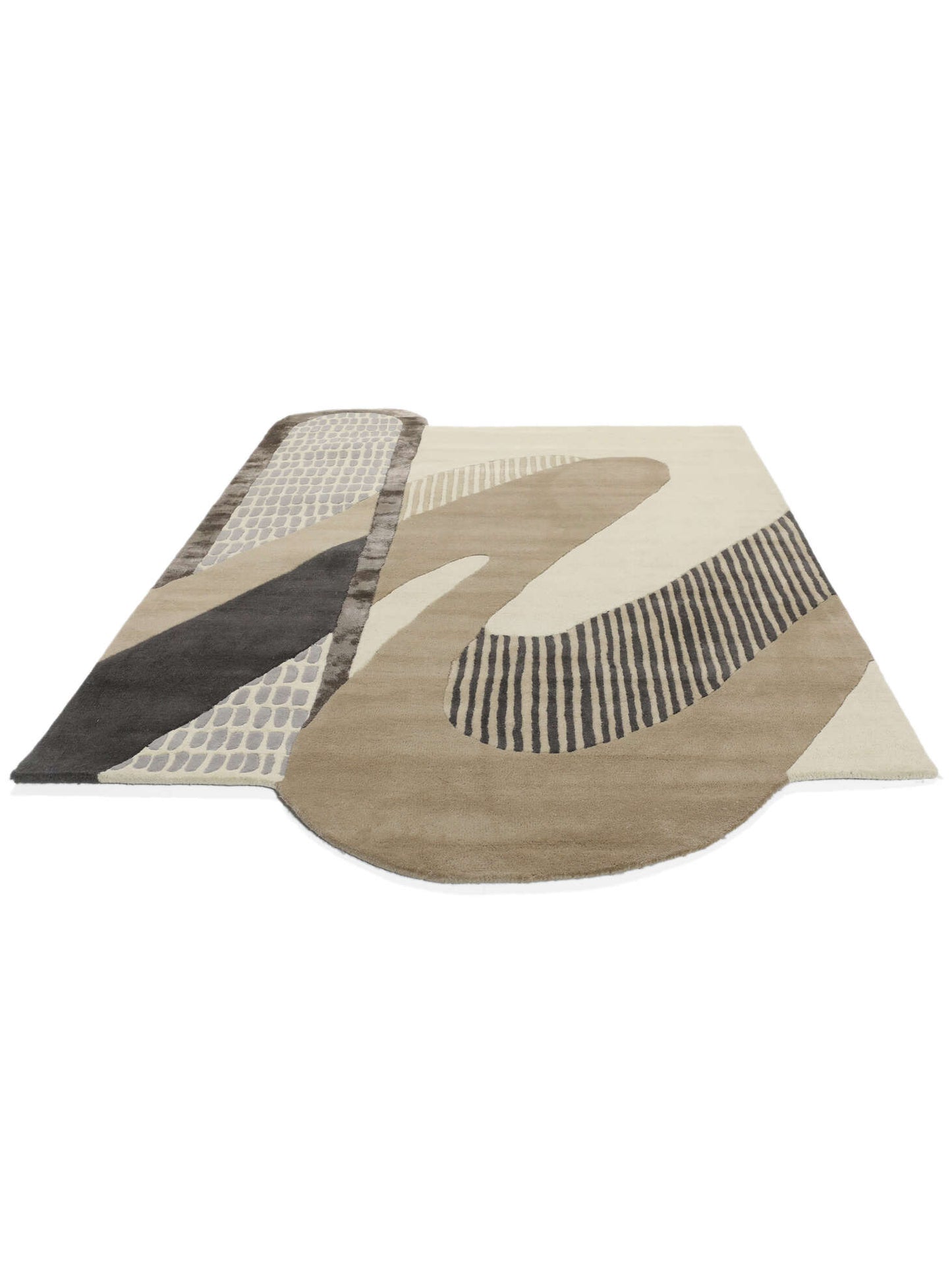 Sand Dune Flow - 9x12 Geometric Area Rug with Earthy Tones & Organic Patterns | Perfect for Outdoor Spaces