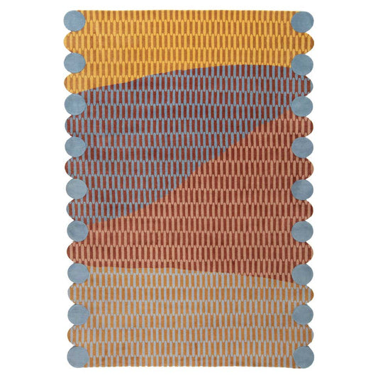 Scalloped Sunset Rug – Hand-Tufted 8x10 Area Rug with Sunset-Inspired Color Palette for Bedroom, Living Room, or Office