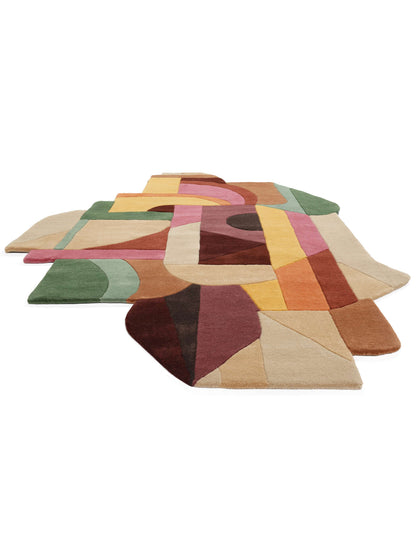 Patchwork Harmony Rug – Modern Hand-Tufted Rug with Vibrant Geometric Patterns, Bold Color Palette, Irregular Artistic Design for Living Room Decor