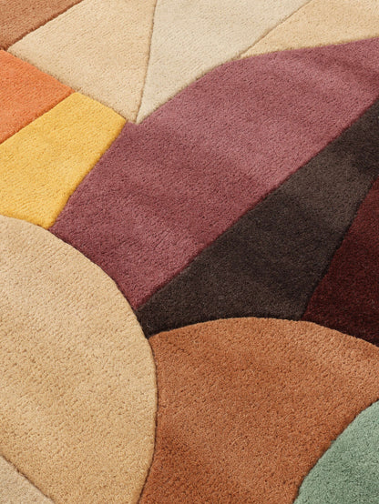 Patchwork Harmony Rug – Modern Hand-Tufted Rug with Vibrant Geometric Patterns, Bold Color Palette, Irregular Artistic Design for Living Room Decor