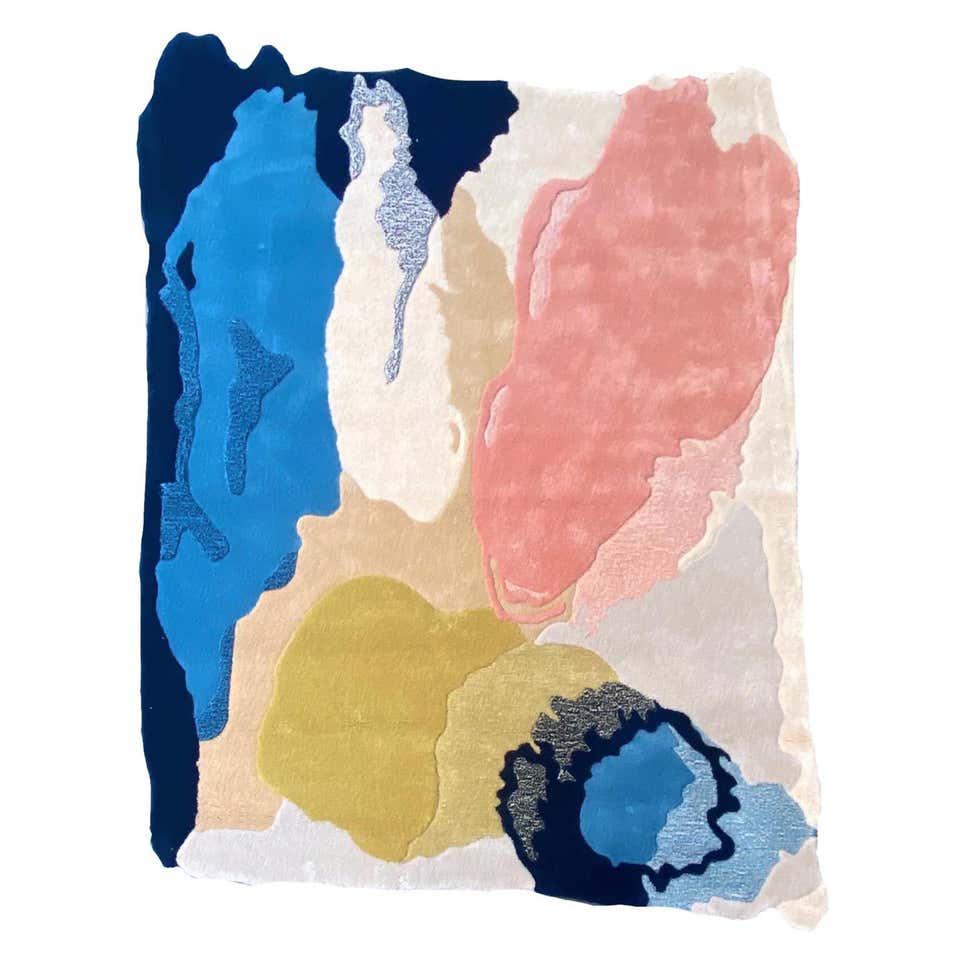 Abstract Bloom Hand-Tufted Rug – Artistic Colorful 9x12 Area Rug