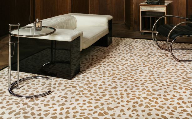 Golden Dapple Hand-Tufted Rug - Modern Abstract Spotted Animal Print 8x10 Area Rug