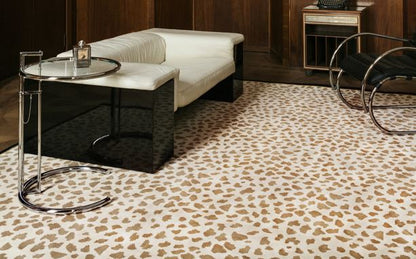 Golden Dapple Hand-Tufted Rug - Modern Abstract Spotted Animal Print 8x10 Area Rug