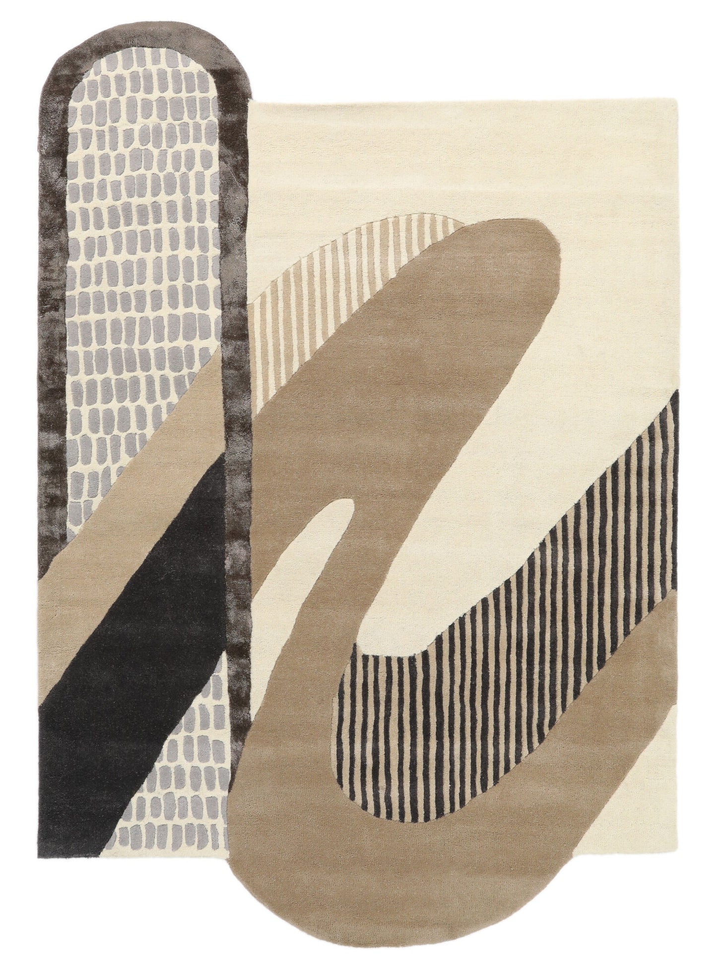 Sand Dune Flow - 9x12 Geometric Area Rug with Earthy Tones & Organic Patterns | Perfect for Outdoor Spaces