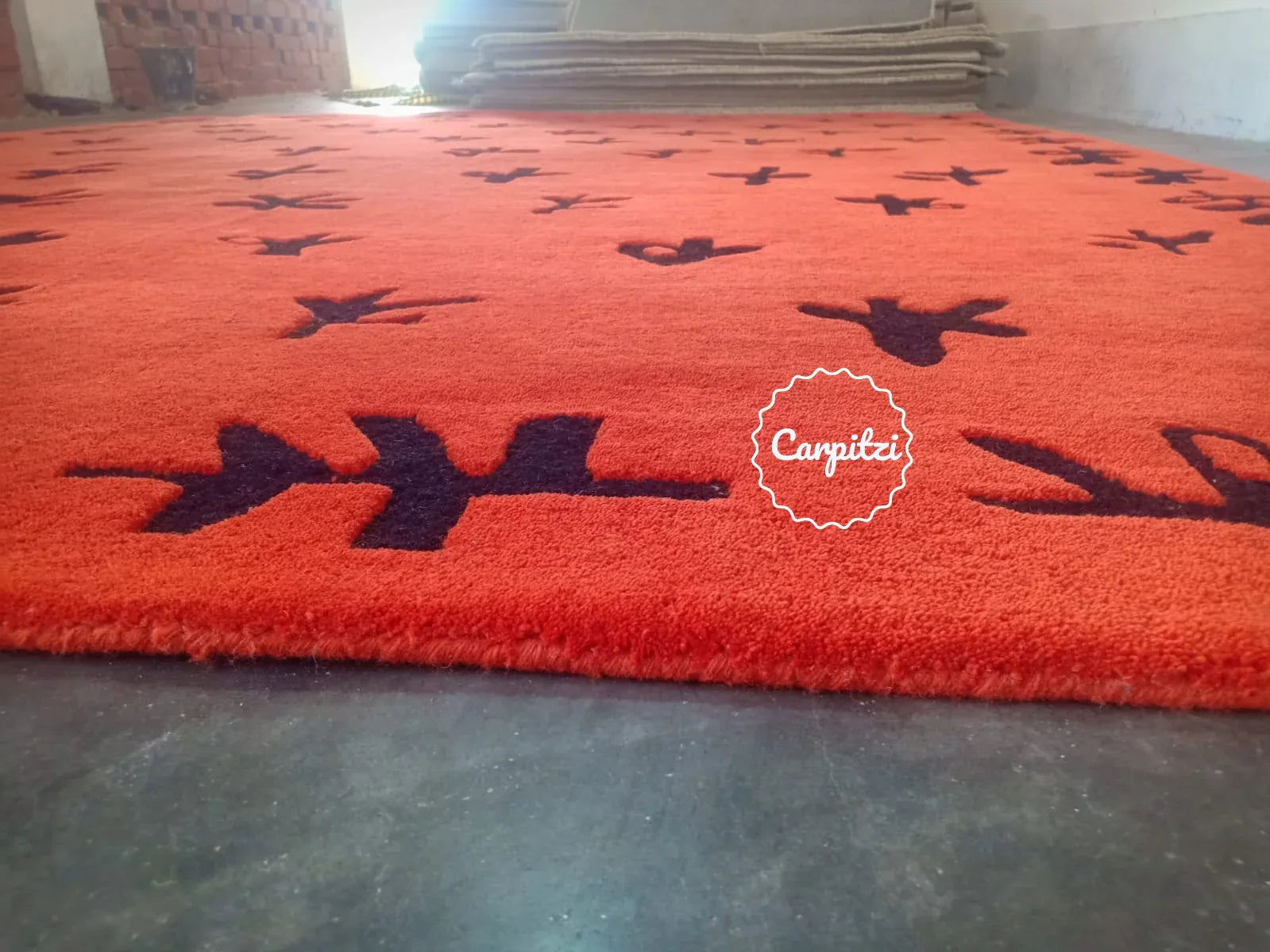 Big Buds Hand-Tufted Floral Nordic Wool Rug – Modern Rust Rug Carpitzi