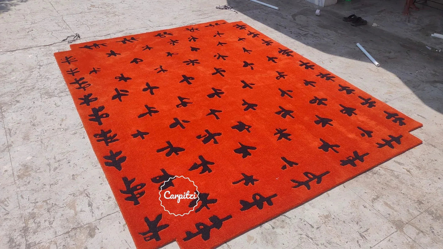 Big Buds Hand-Tufted Floral Nordic Wool Rug – Modern Rust Rug Carpitzi