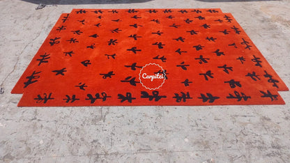 Big Buds Hand-Tufted Floral Nordic Wool Rug – Modern Rust Rug Carpitzi