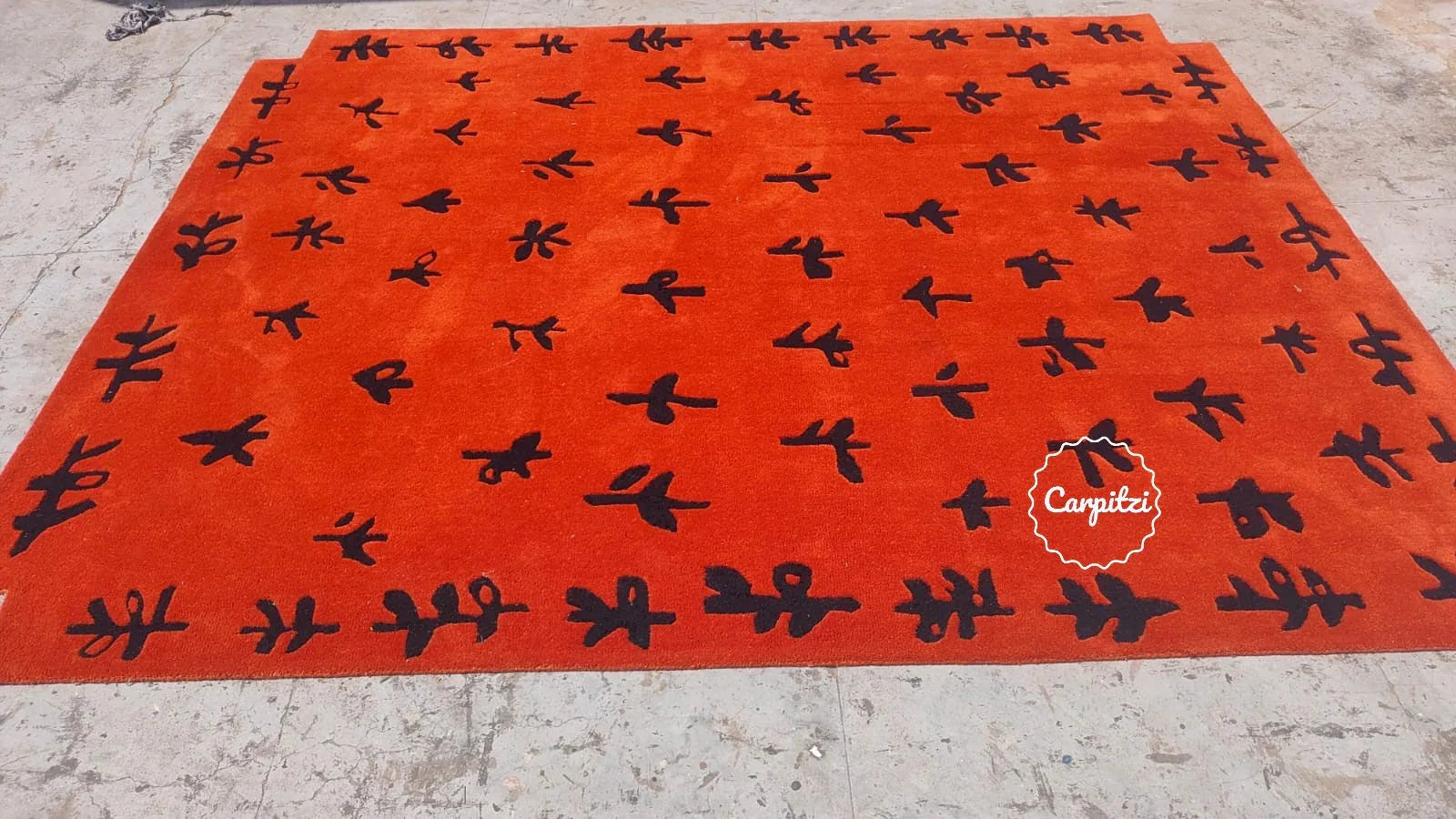 Big Buds Hand-Tufted Floral Nordic Wool Rug – Modern Rust Rug Carpitzi