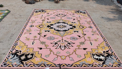 Pink Caro Anthro Tufted Rug – Modern Boho Floral Carpet Carpitzi