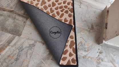 Leopard Print Tufted Runner Rug – Brown Animal Hallway Carpet Carpitzi