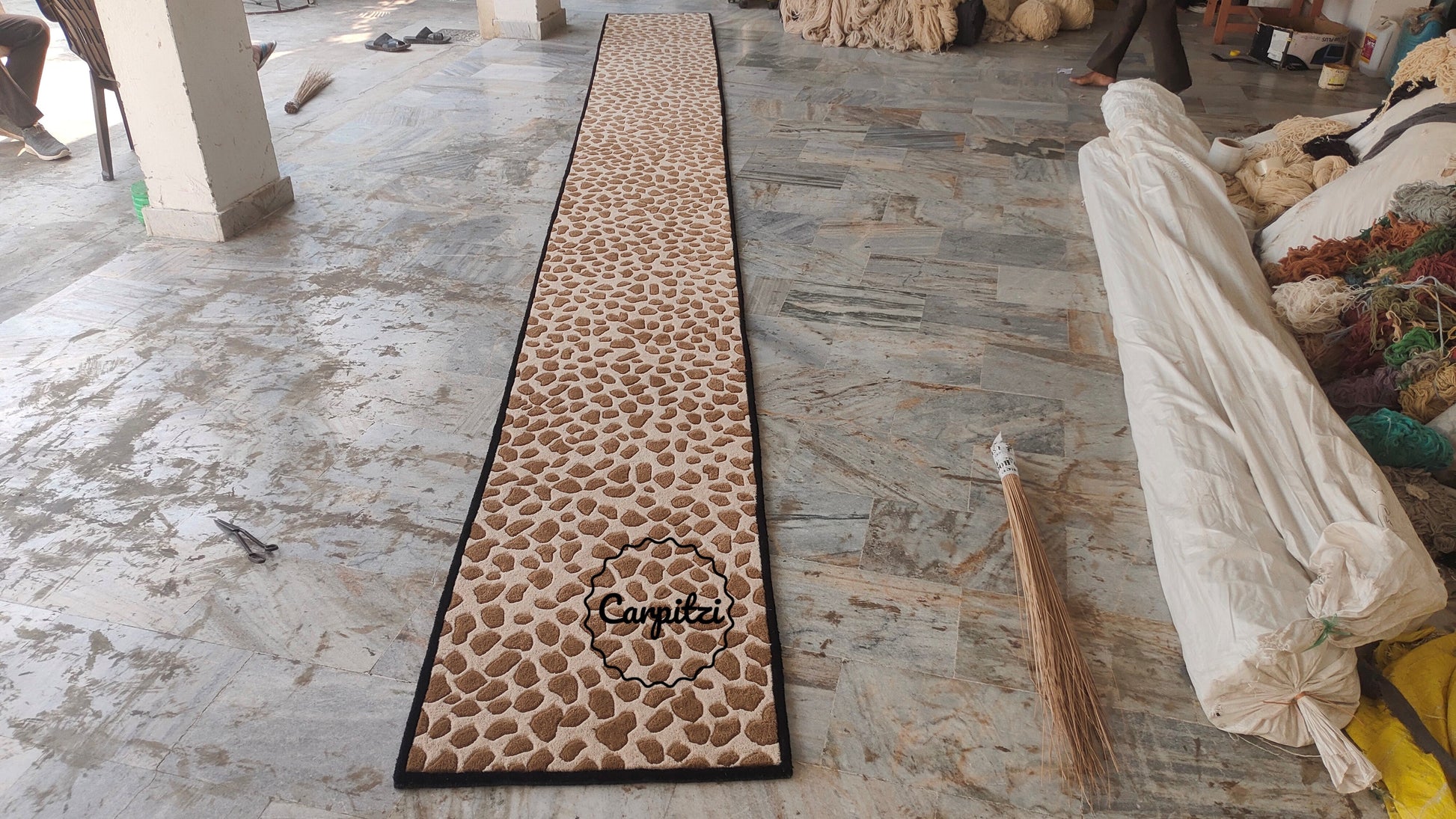 Leopard Print Tufted Runner Rug – Brown Animal Hallway Carpet Carpitzi