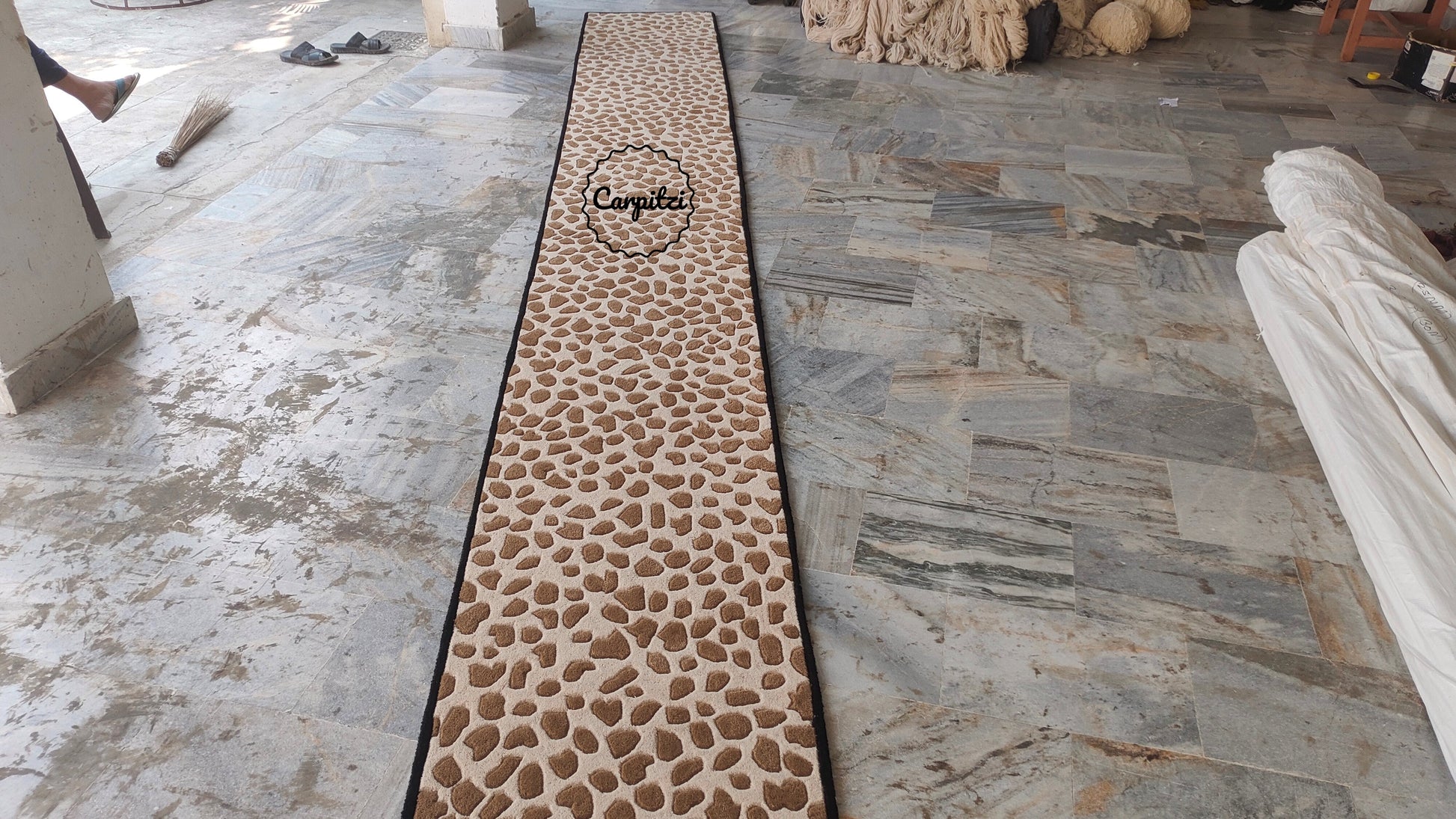 Leopard Print Tufted Runner Rug – Brown Animal Hallway Carpet Carpitzi