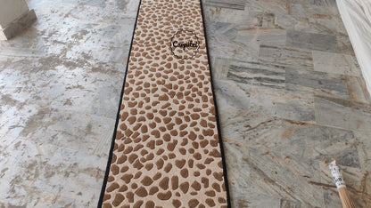 Leopard Print Tufted Runner Rug – Brown Animal Hallway Carpet Carpitzi