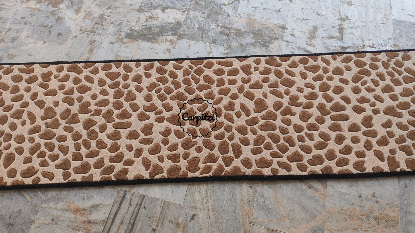 Leopard Print Tufted Runner Rug – Brown Animal Hallway Carpet Carpitzi