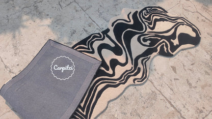 Melting Abstract Tufted Runner – Modern Wavy Hallway Rug Carpitzi