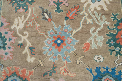 Neutral Oushak Rug – Beige & Ivory Wool Area Rug | Handknotted Turkish Rug 8x10 / 9x12 for Modern Bedroom or Living Room