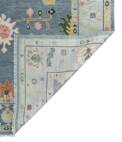 Grey Turkish Oushak Hand-Knotted Rug – Antique-Style Handmade Wool Area Rug