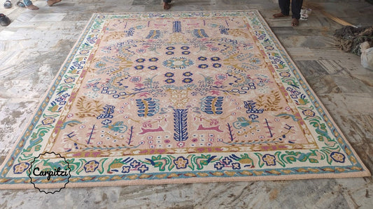 Avery Anthro Floral Rug | Handmade Wool Area Rug