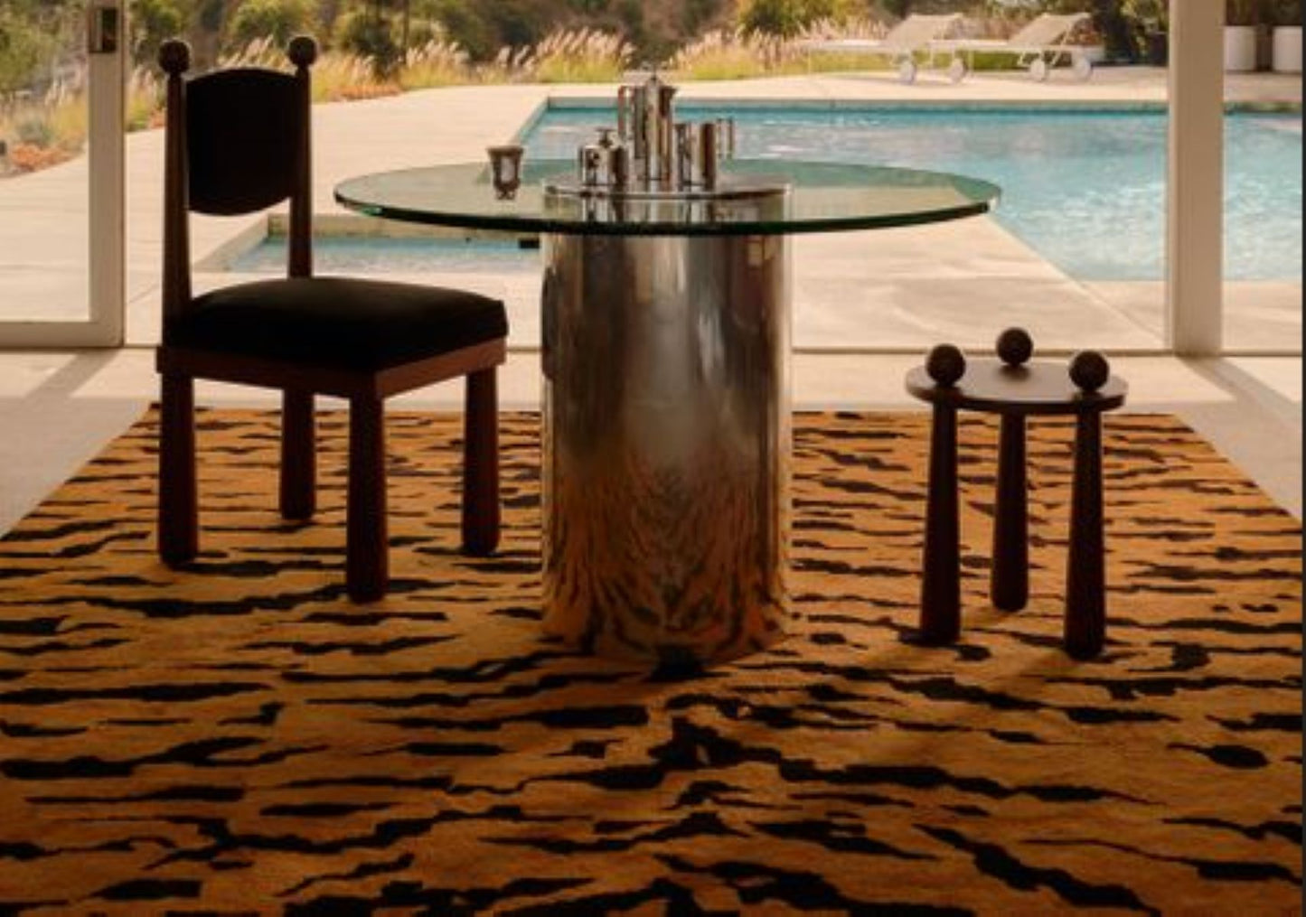 Hand-Tufted Tigris Gold - Black Animal Print Wool Rug - Custom Sizes for Living Room and Outdoor Use | 8x10, 8x11, 9x10, 9x12 Rugs