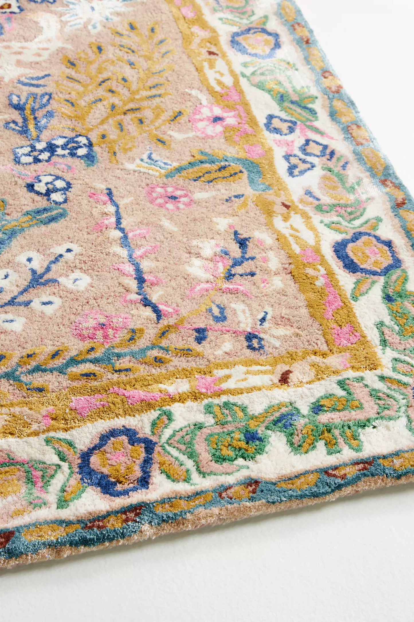 Hand Tufted Persian-inspired Wool Rug, Multicolor Floral Rug for Living Room, Bedroom, Office, Kids Room, Soft and Cozy Luxury Rug