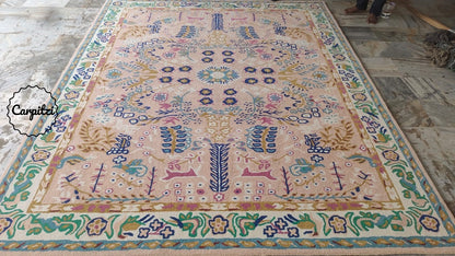 Rust Pink Hand Tufted Rug | Handmade Wool Modern Area Carpet Carpitzi