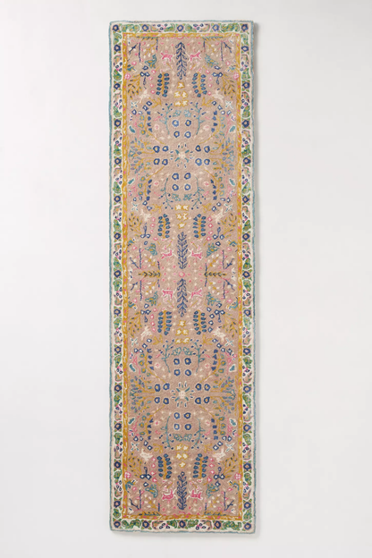 Hand Tufted Persian-inspired Wool Rug, Multicolor Floral Rug for Living Room, Bedroom, Office, Kids Room, Soft and Cozy Luxury Rug