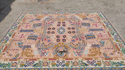 Pink Avery Anthro Tufted Rug – Boho Floral Vintage Area Rug Carpitzi