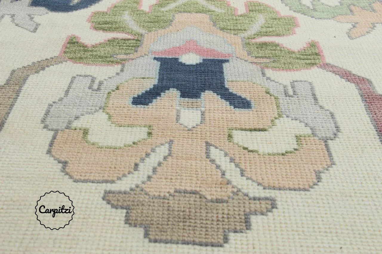 Pastel Oushak Rug – Hand-Knotted Wool Turkish Area Rug Carpitzi
